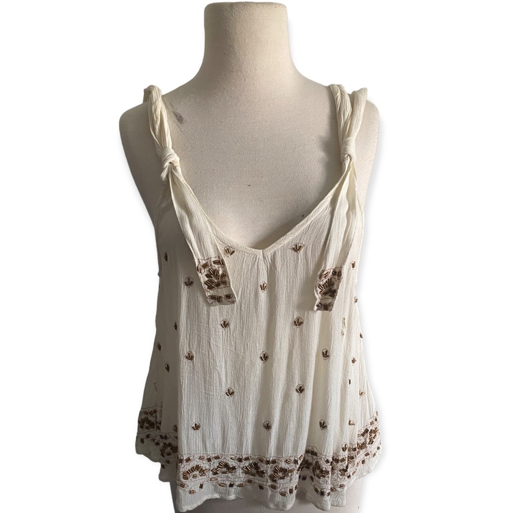 Free People Sensual Embroidered Drippy Tank